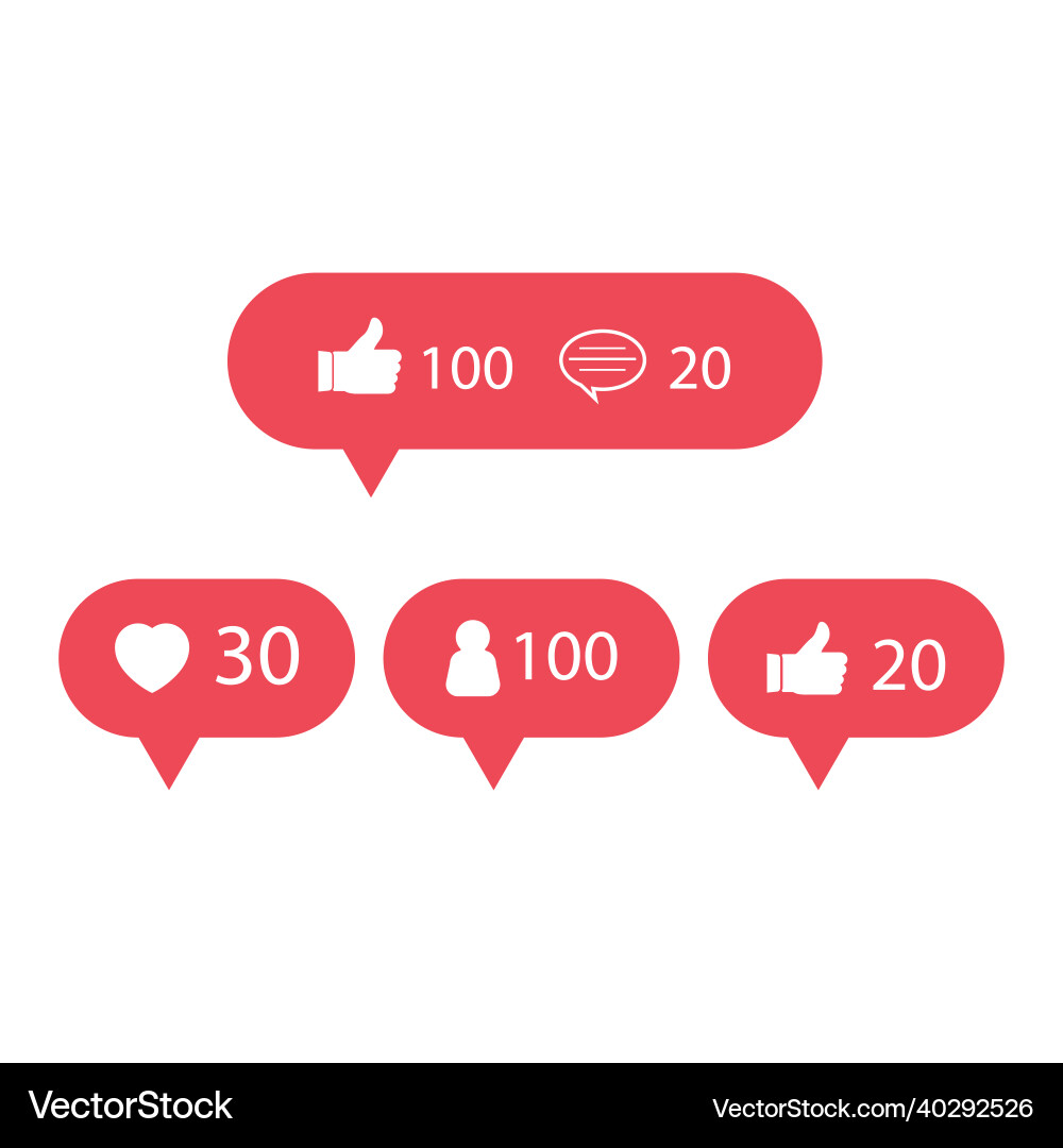 Social media button collection multiple shape vector image