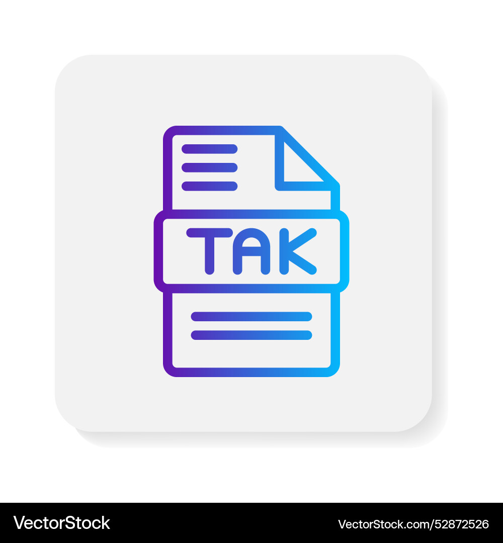 Tlak document file type flat icons extension Vector Image