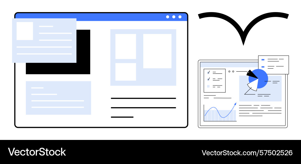 User interface transformation with data analytics User interface transformation with data analytics Vector Image