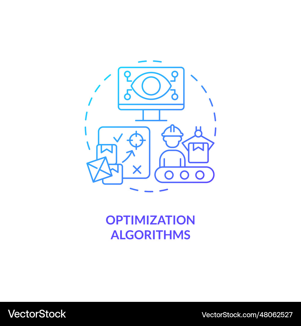 2d optimization algorithms line icon concept Vector Image
