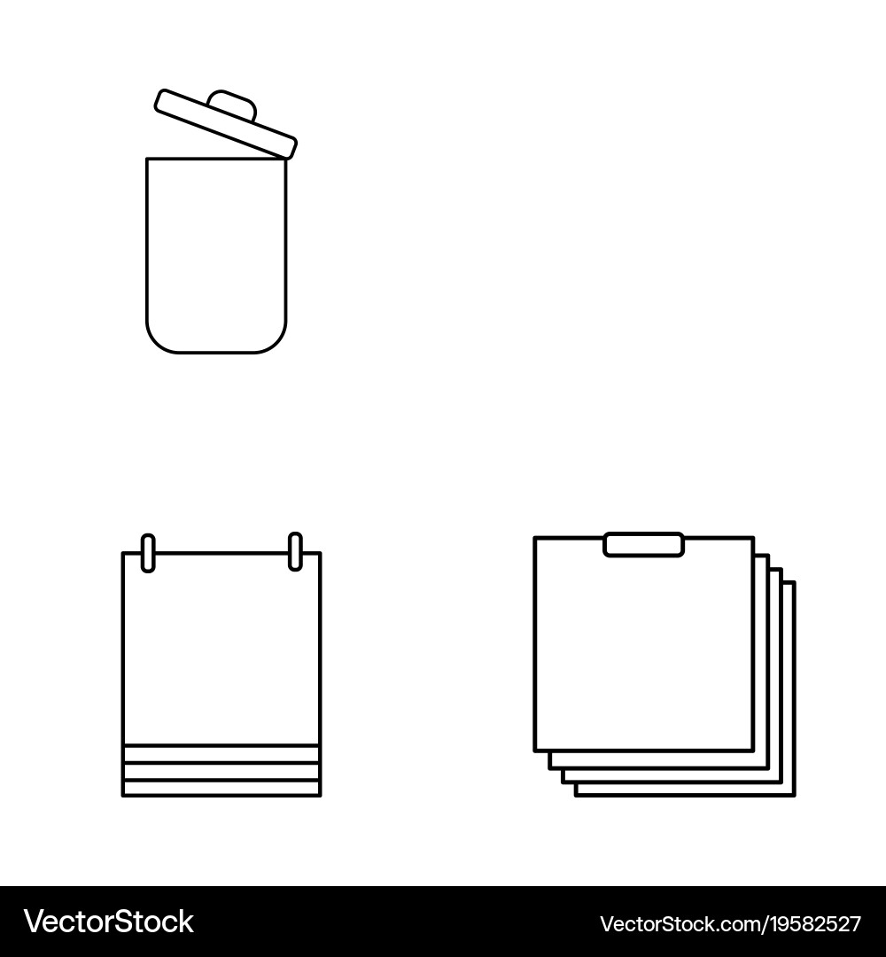 Basic elements outline icons set linear icon vector image