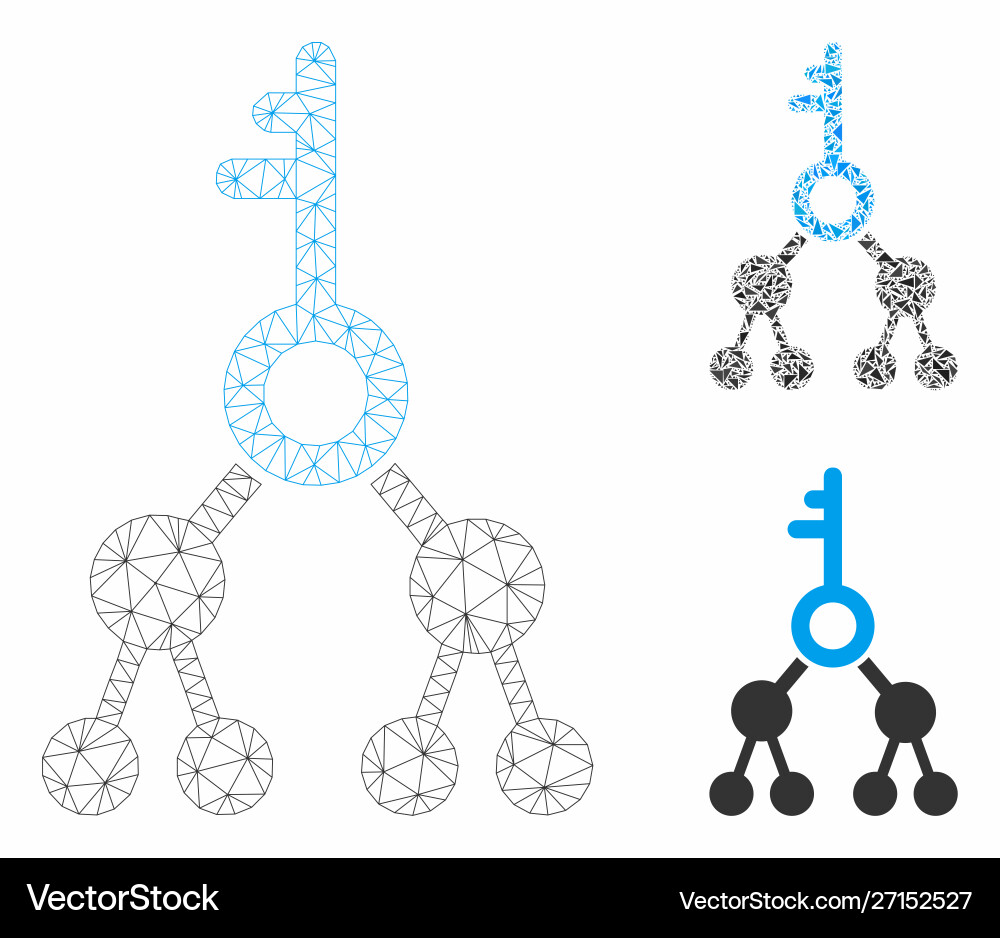 Binary key mesh 2d model and triangle Binary key mesh 2d model and triangle vector image