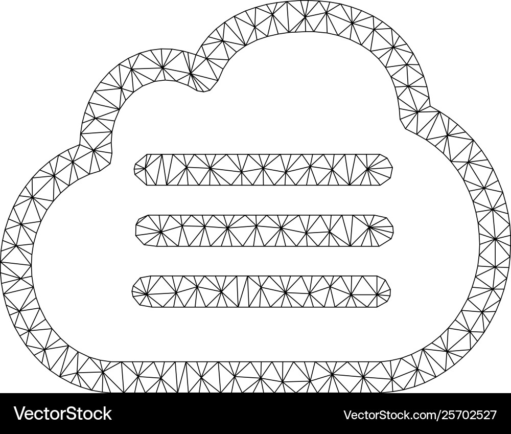 Cloud file polygonal frame mesh Cloud file polygonal frame mesh vector image