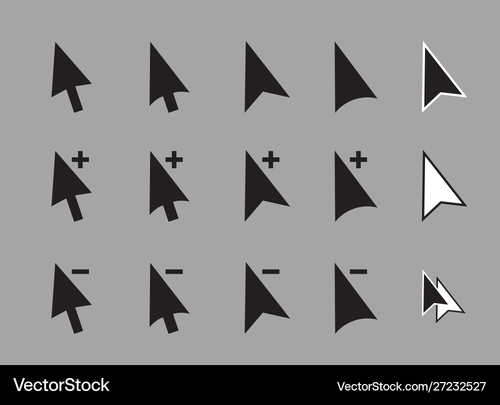 Computer arrow cursors icon set vector image