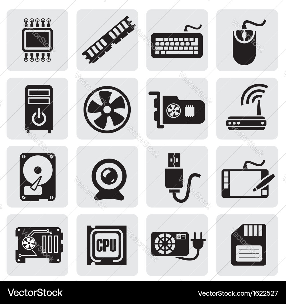 Computer Component Icons vector image