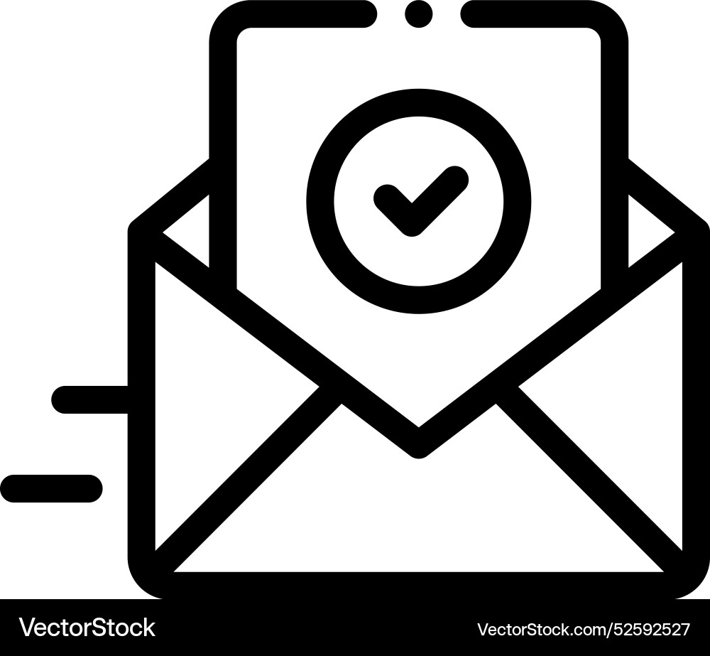 Confirmation icon thin linear style design Confirmation icon thin linear style design vector image