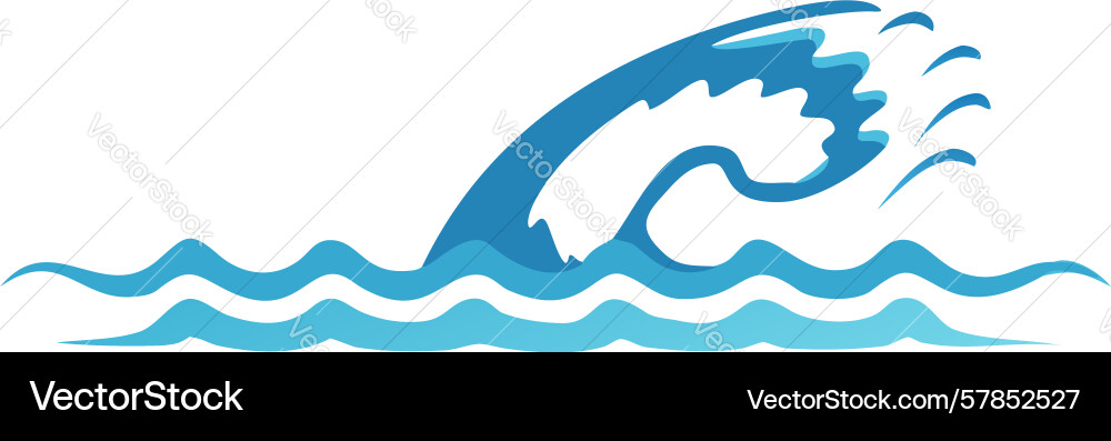 Dynamic ocean wave element symbolizing power Vector Image