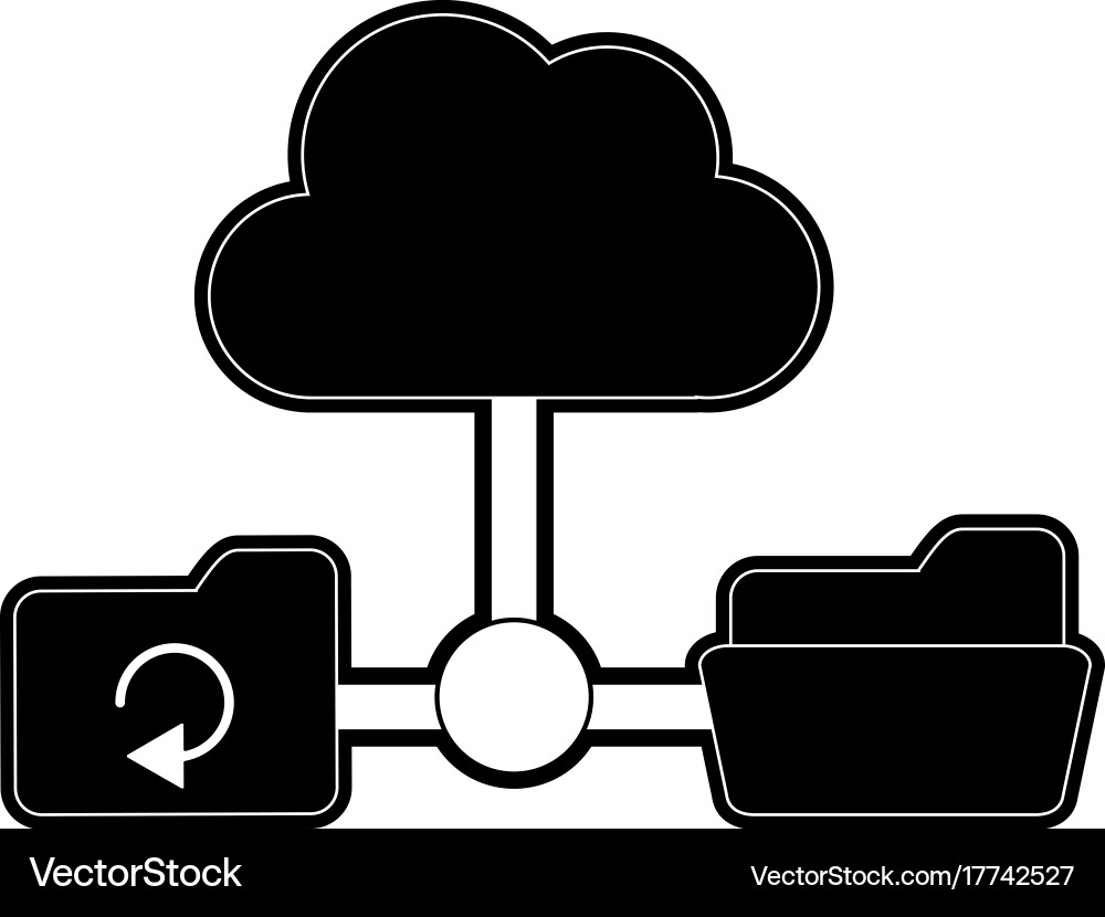 File folder with cloud storage icon image vector image