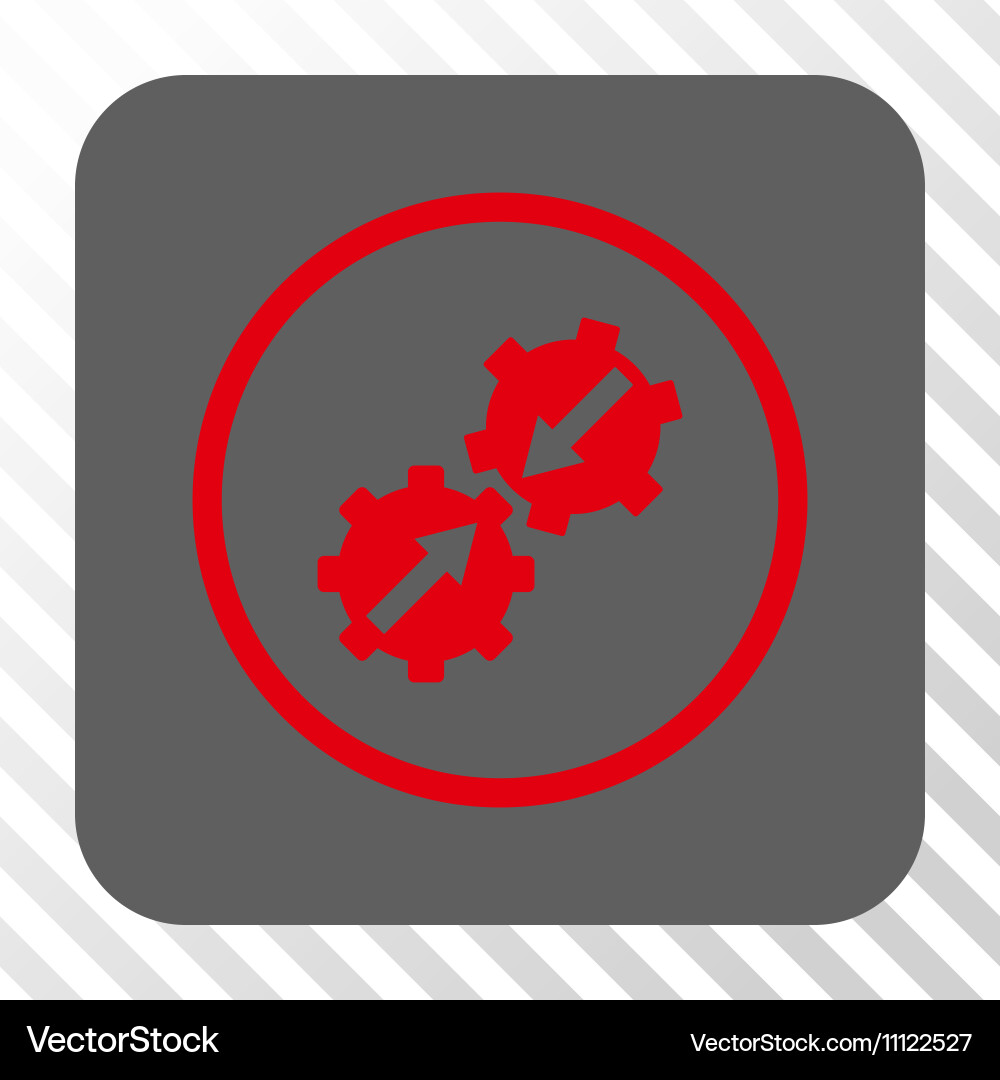 Gear integration rounded square button vector image