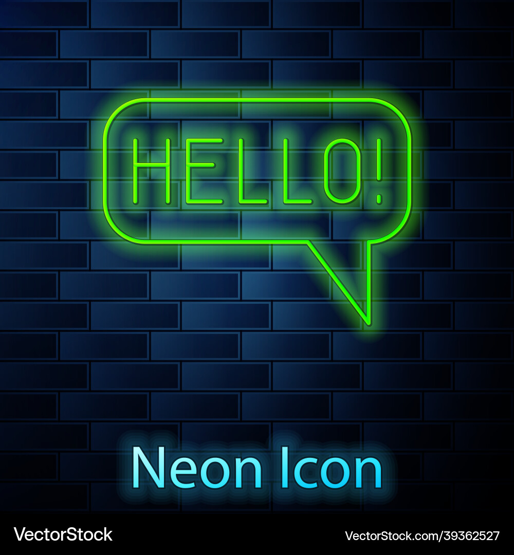 Glowing neon line hello in different languages Glowing neon line hello in different languages vector image