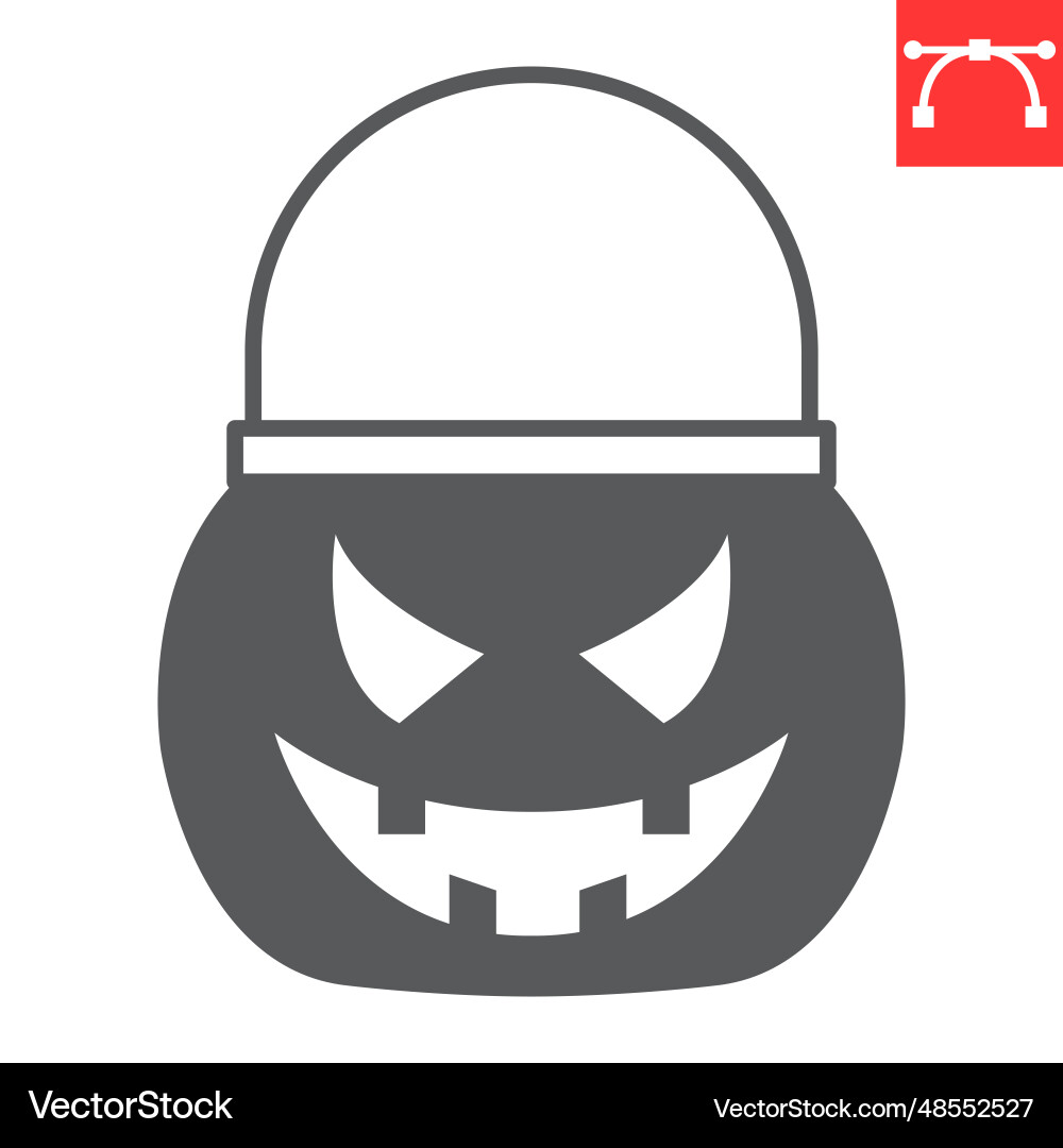 Halloween basket glyph icon Halloween basket glyph icon Vector Image