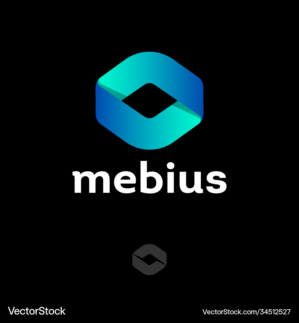 Logo mebius impossible geometric shape silk ribbon Vector Image