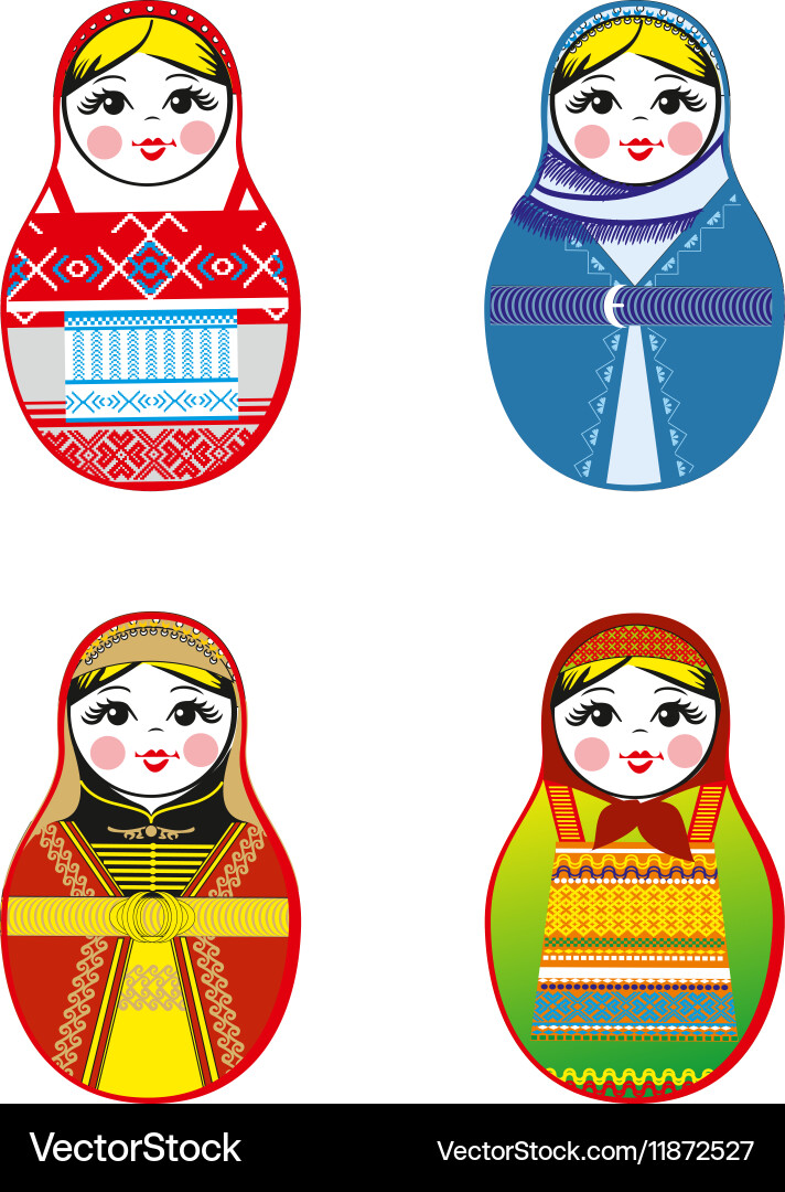 Nested dolls set matryoshka with different Vector Image