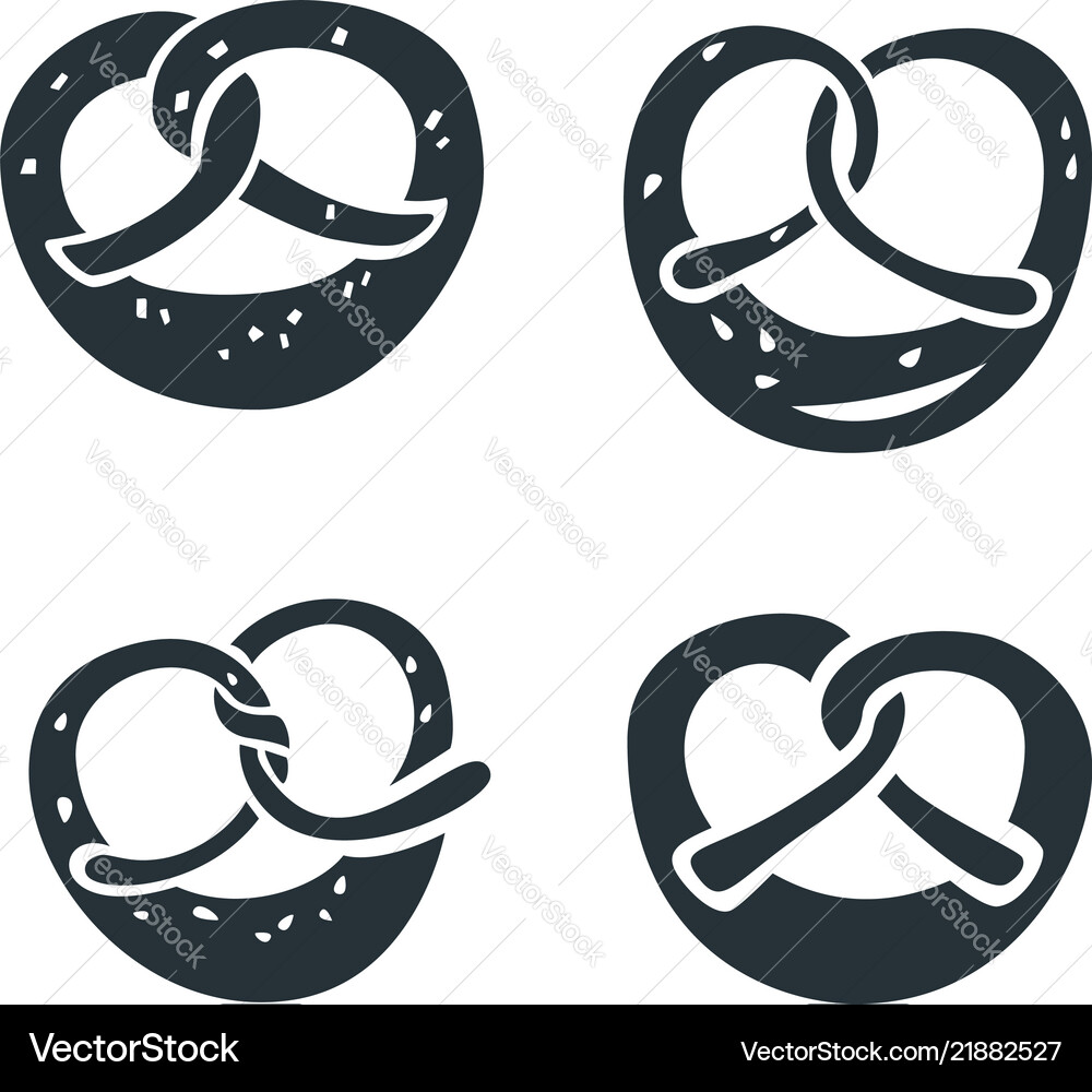 Pretzel icon set simple style Pretzel icon set simple style Vector Image