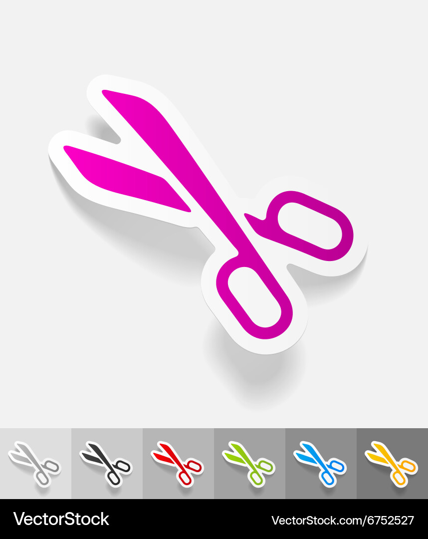 Realistic design element scissors vector image