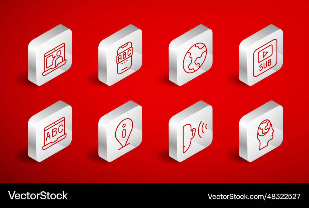 Set line learning foreign languages Set line learning foreign languages vector image