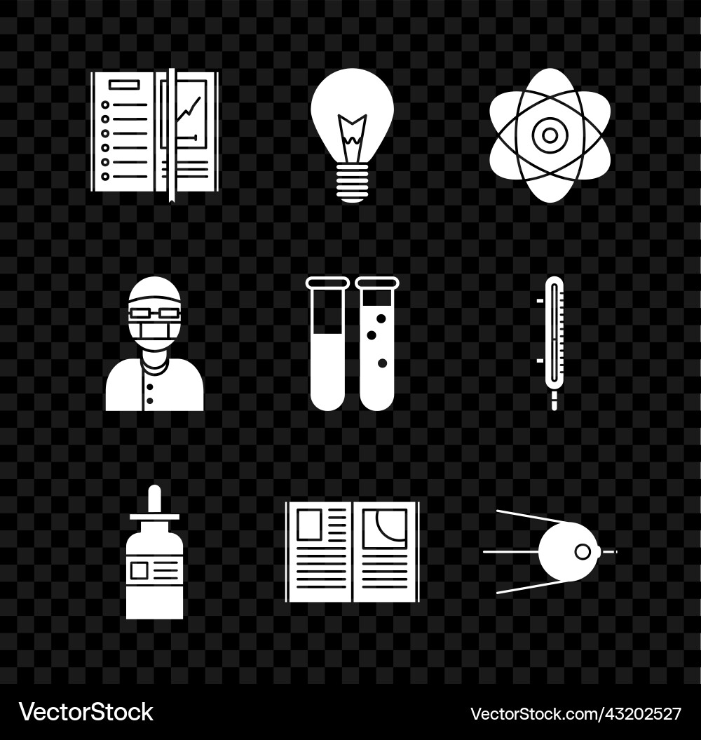 Set notebook light bulb with concept of idea Set notebook light bulb with concept of idea vector image