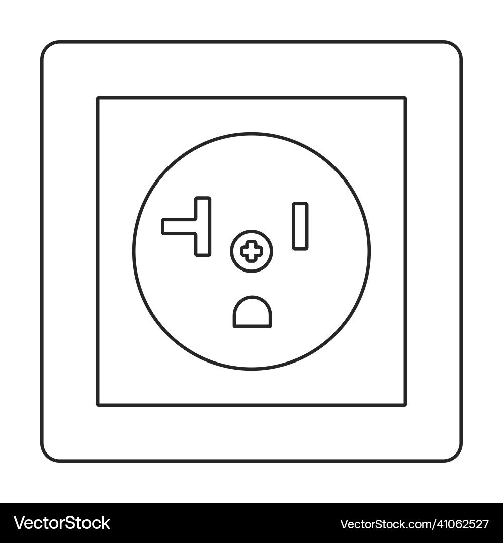 Socket of switch iconoutline icon Socket of switch iconoutline icon vector image