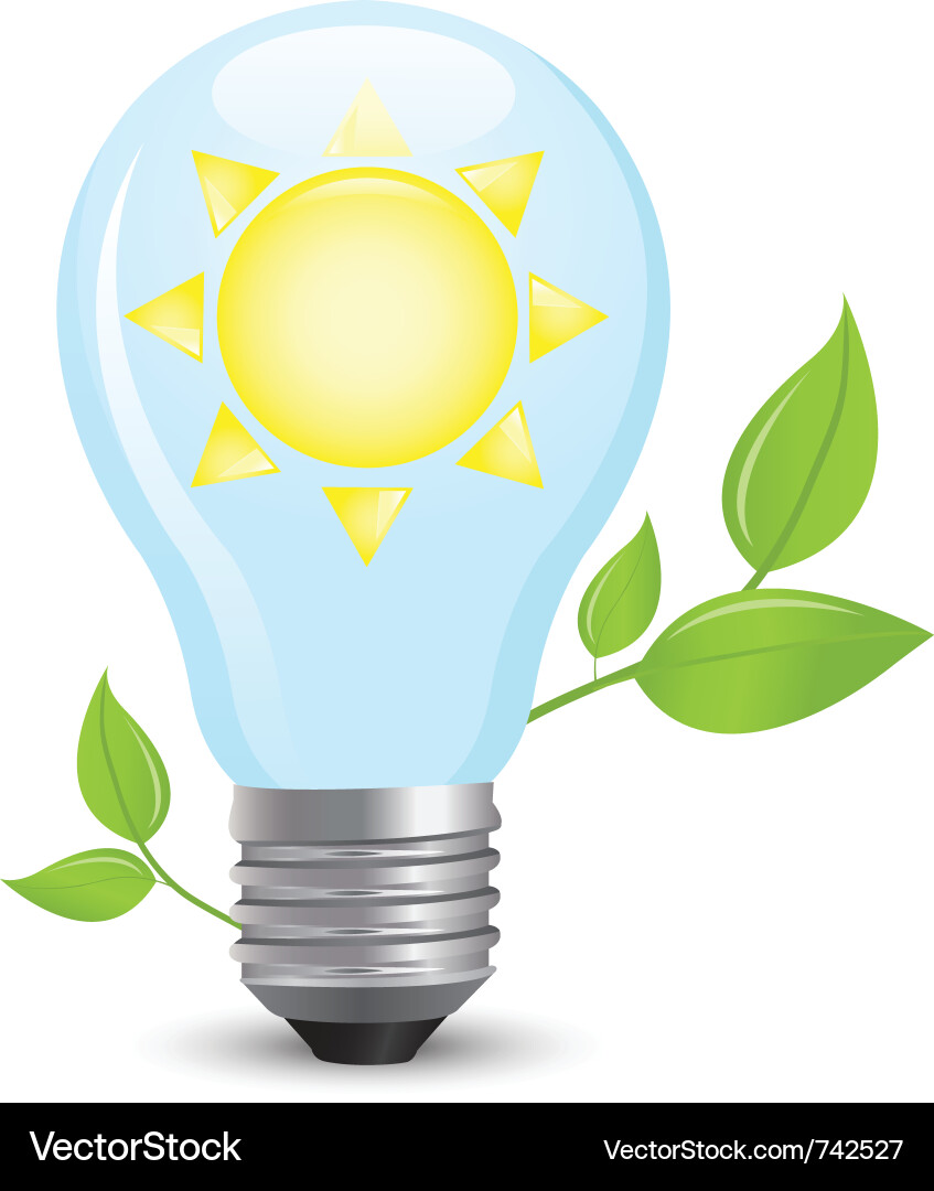 Solar Energy Lightbulb Royalty Free Vector Image