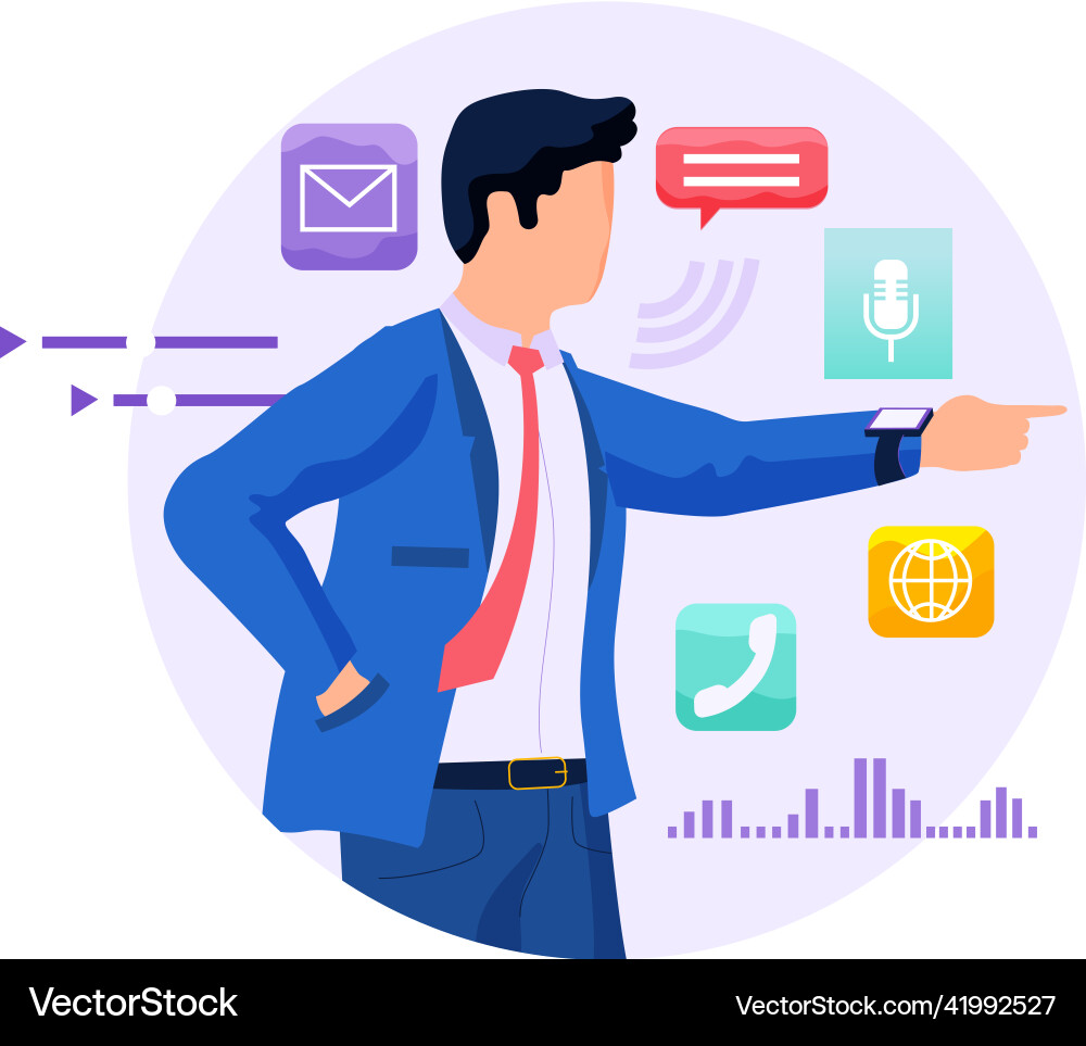 Speaker recognition vote controlled smart Vector Image