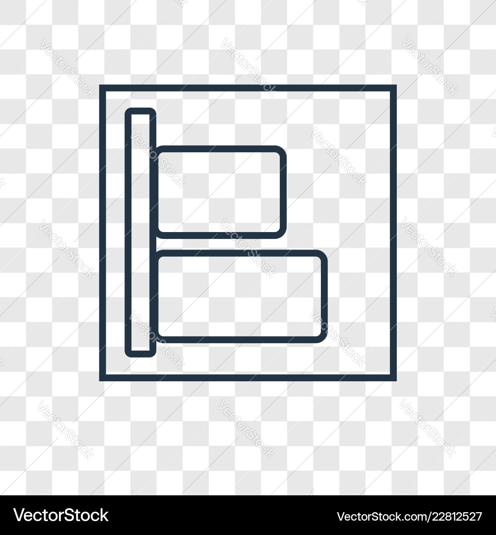 Vertical alignment concept linear icon isolated Vertical alignment concept linear icon isolated vector image