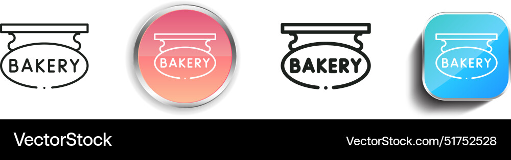 Bakery icon thin linear regular and button style Bakery icon thin linear regular and button style vector image
