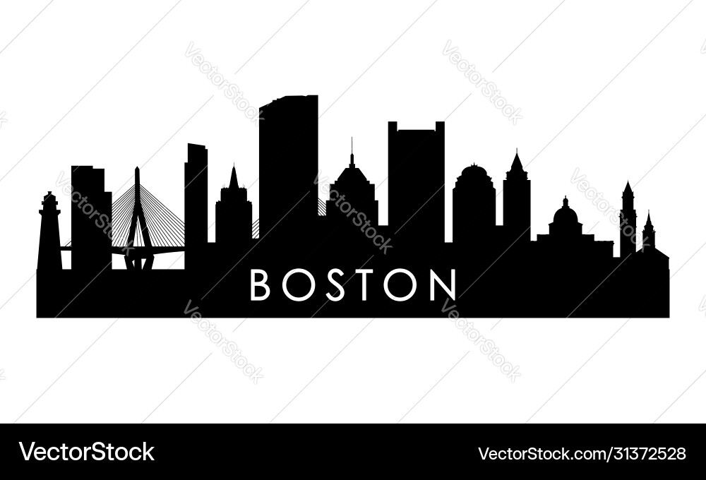 Boston Skyline Silhouette Vector Image