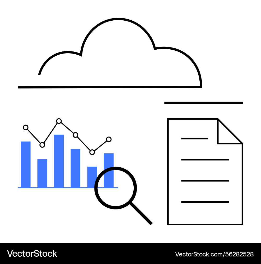 Cloud data analytics with graphs insights Cloud data analytics with graphs insights vector image