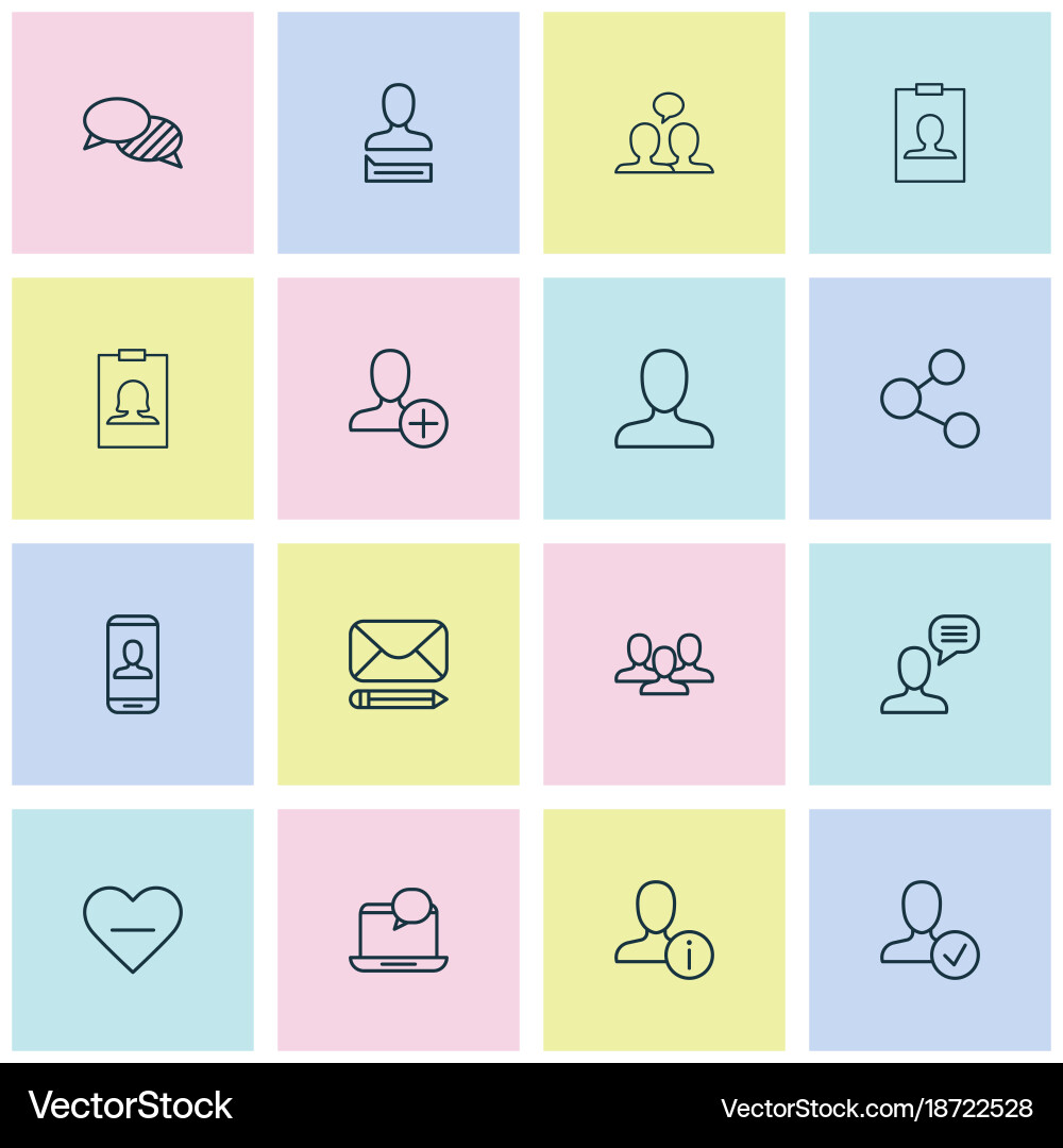 Communication icons set with edit insert web Vector Image