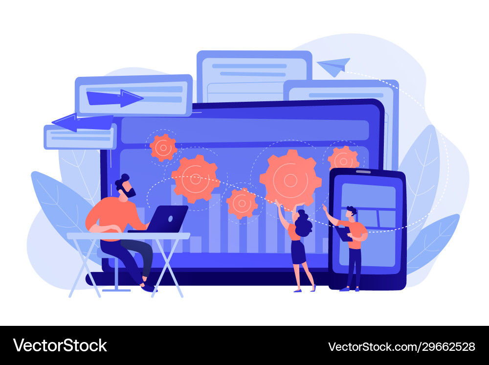 Cross platform bug founding concept vector image