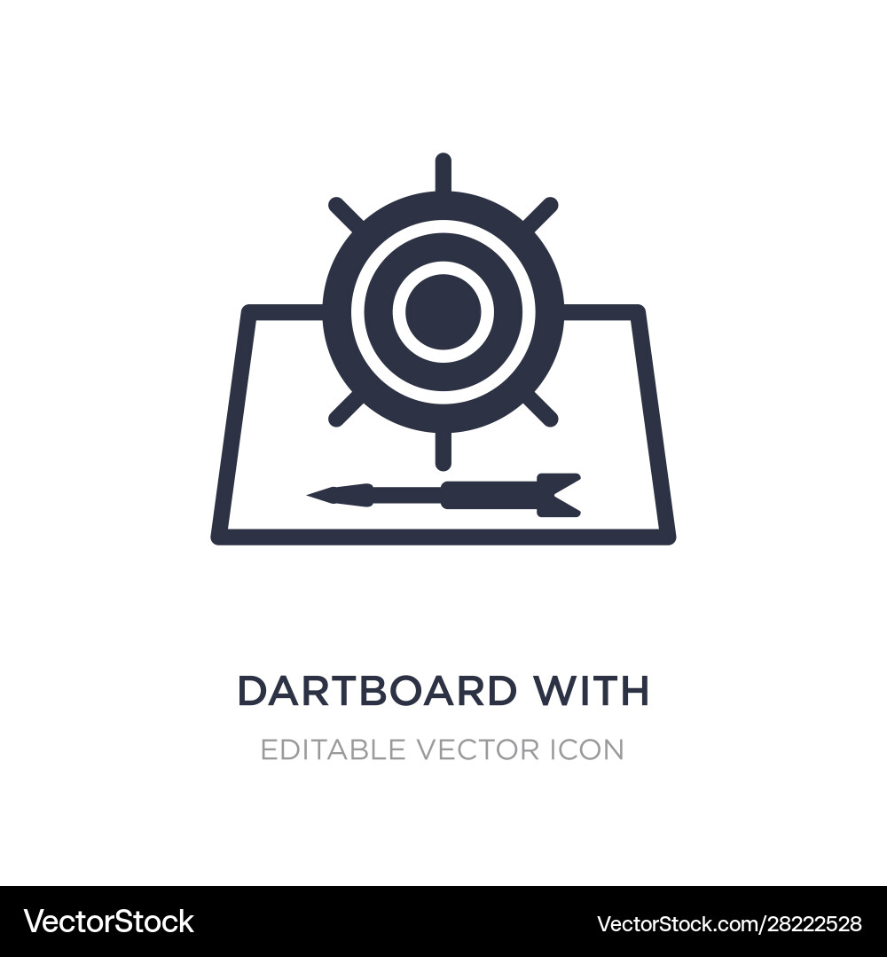 Dartboard with dart icon on white background Dartboard with dart icon on white background vector image