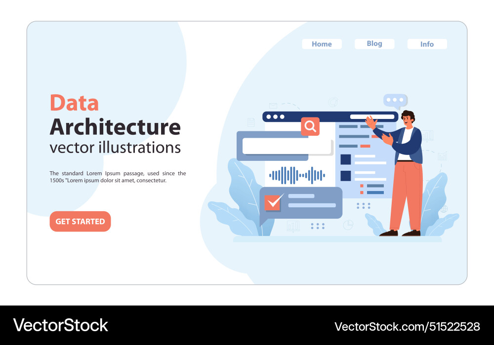 Data architecture concept flat Data architecture concept flat vector image