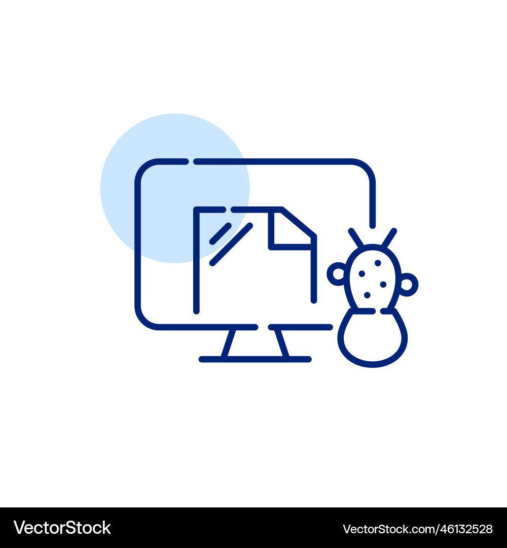 Desktop monitor with file open on it and cactus Vector Image