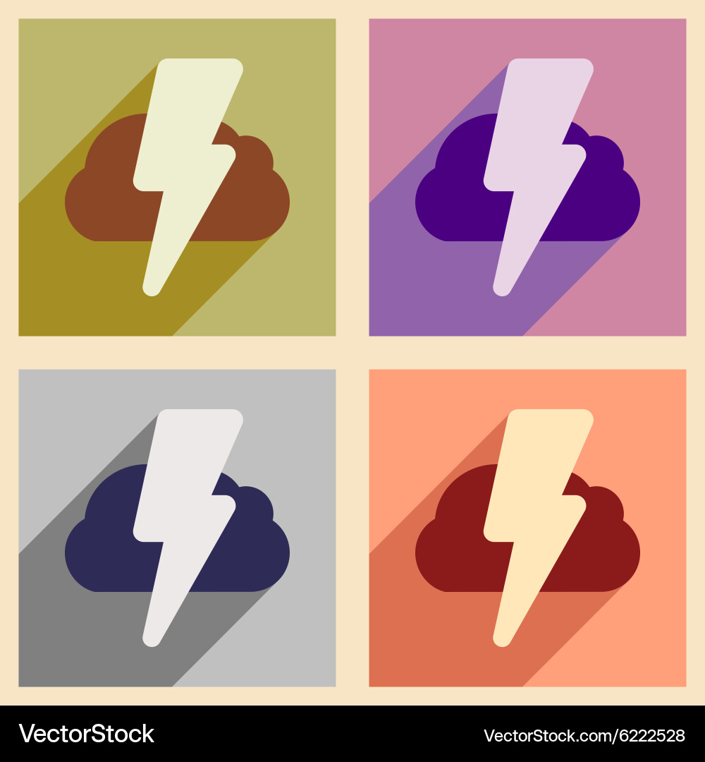 Flat with shadow concept and mobile application Vector Image