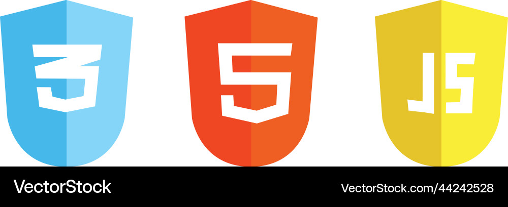 Html5 css3 js icon set web development logo Html5 css3 js icon set web development logo Vektorbild