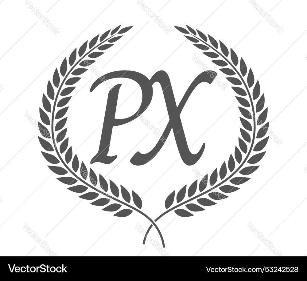Initial letter p and x px monogram logo design Initial letter p and x px monogram logo design Vector Image