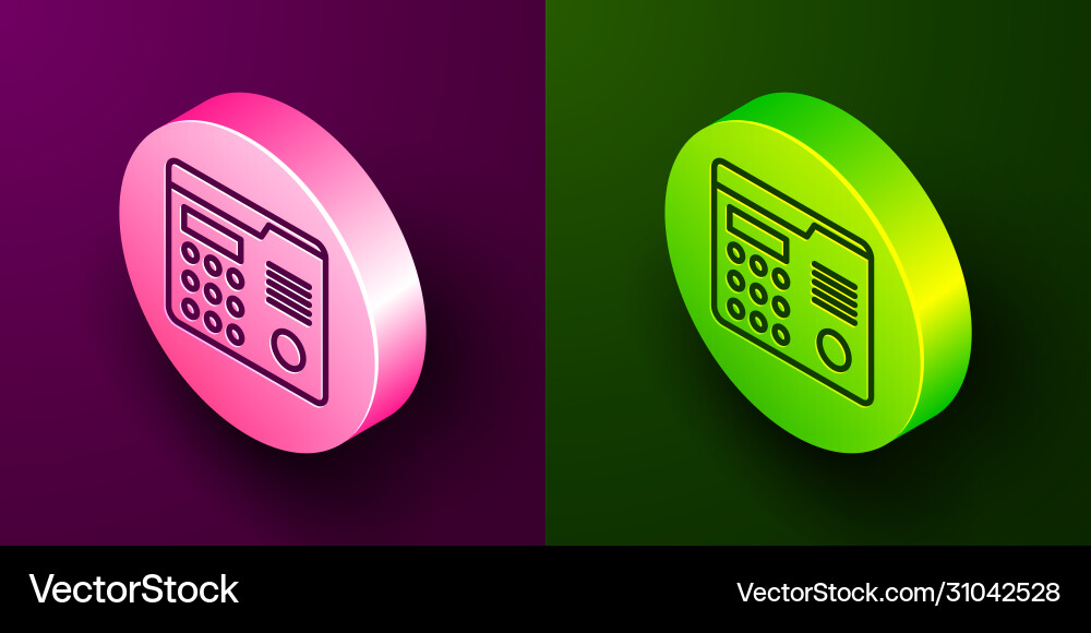 Isometric line house intercom system icon isolated Vector Image