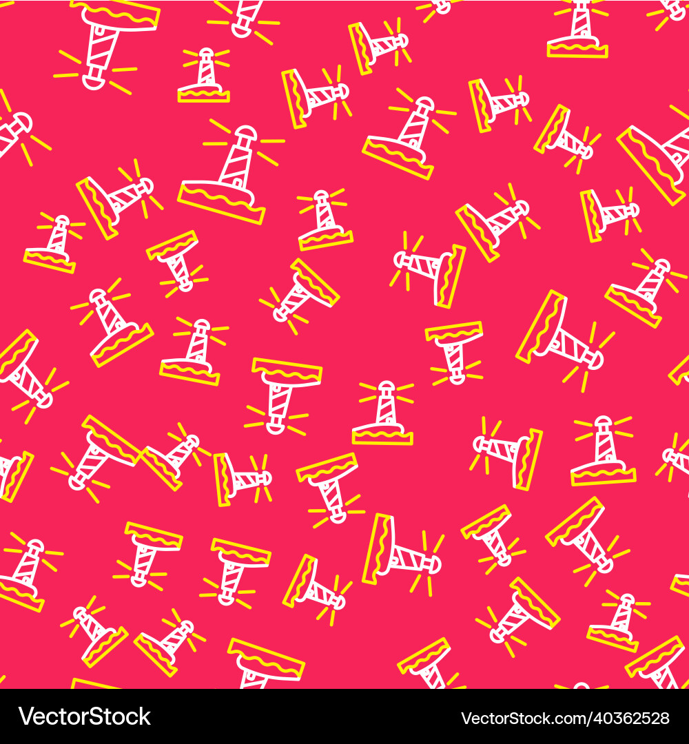 Line lighthouse icon isolated seamless pattern Line lighthouse icon isolated seamless pattern vector image