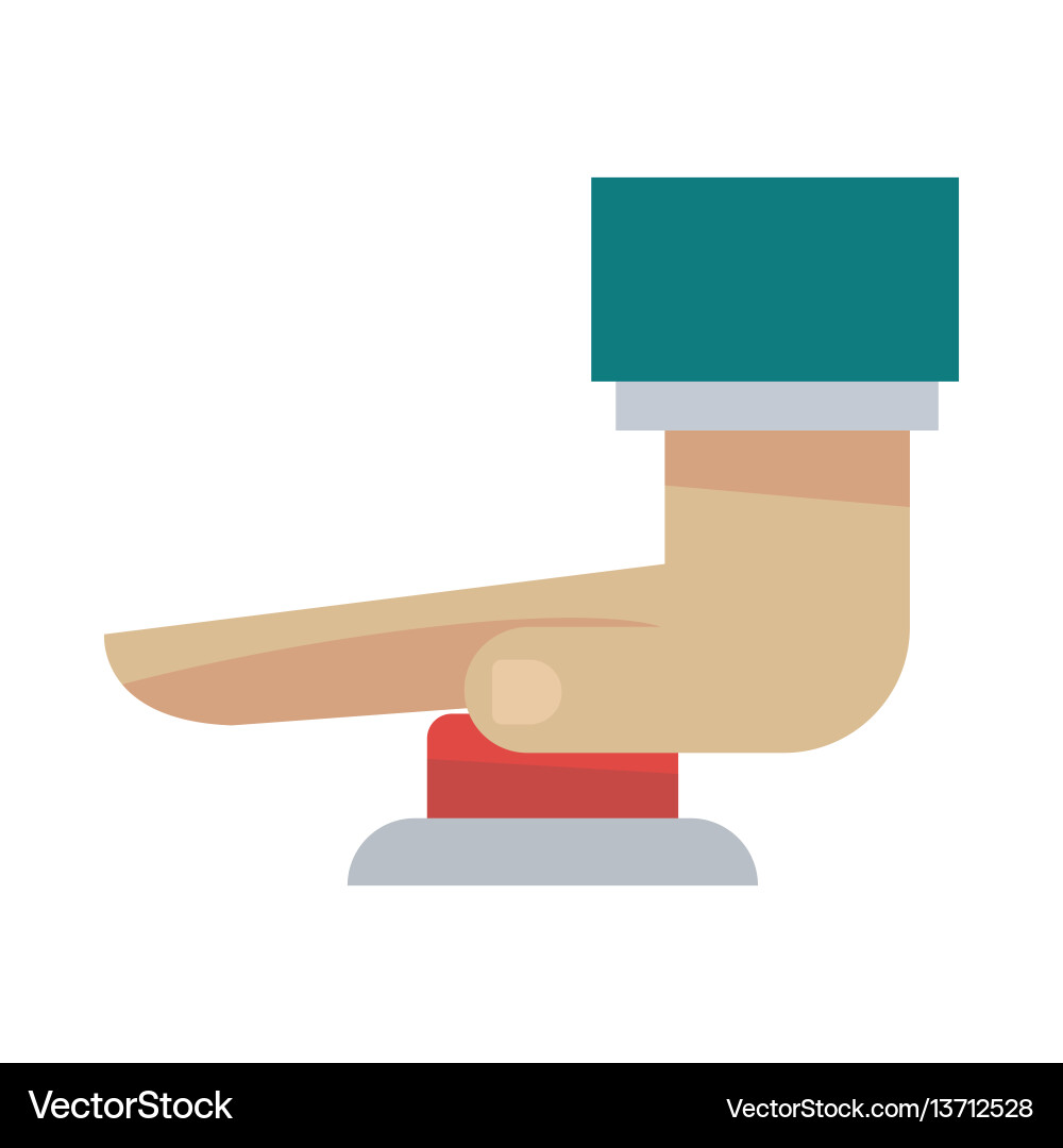 Man Pressing Red Emergency Button Vector Image