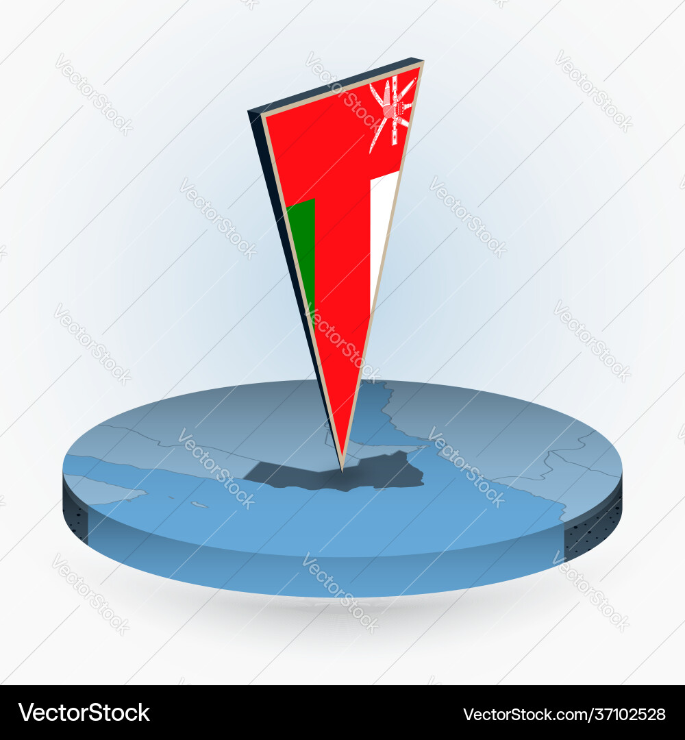 Oman Karte im runden isometrischen Stil mit dreieckig Oman Karte im runden isometrischen Stil mit dreieckig vektorbild