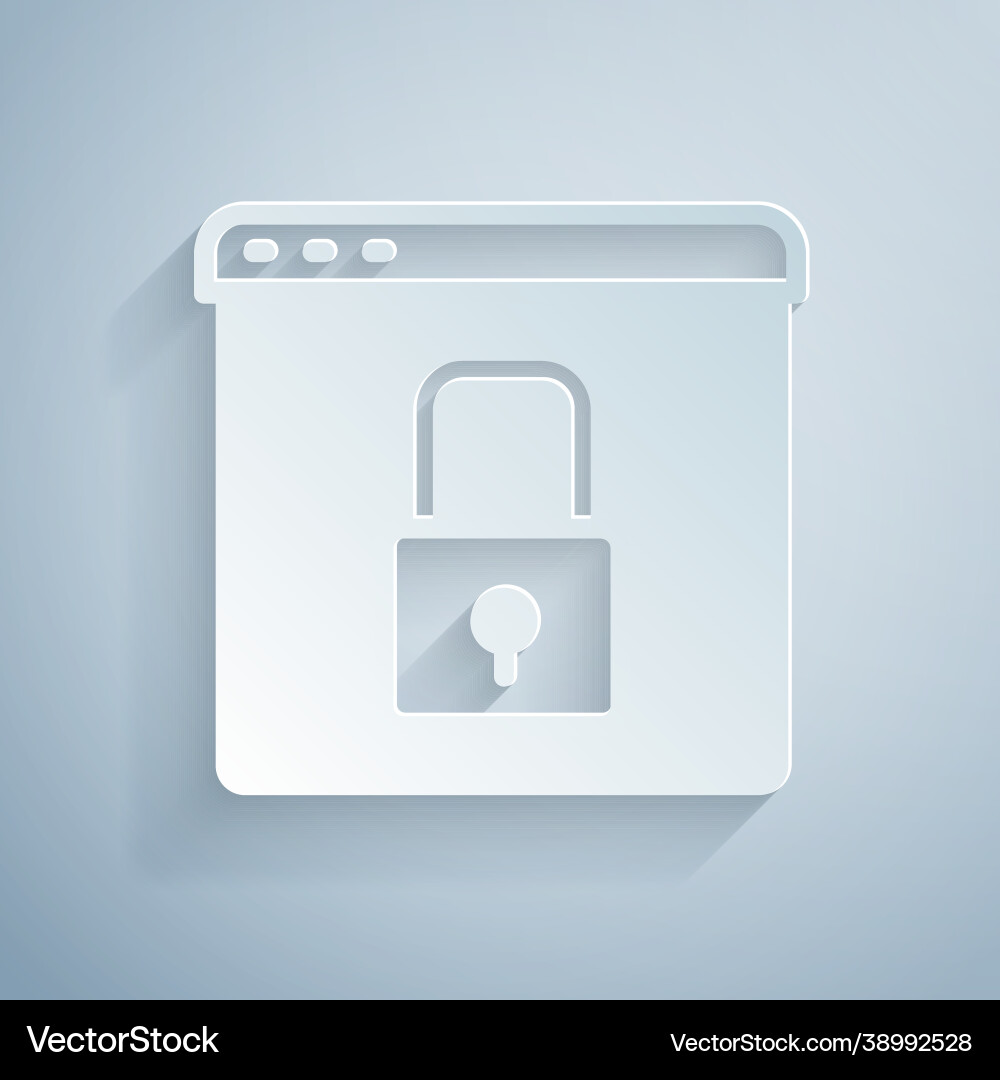 Paper cut secure your site with https ssl icon Paper cut secure your site with https ssl icon vector image