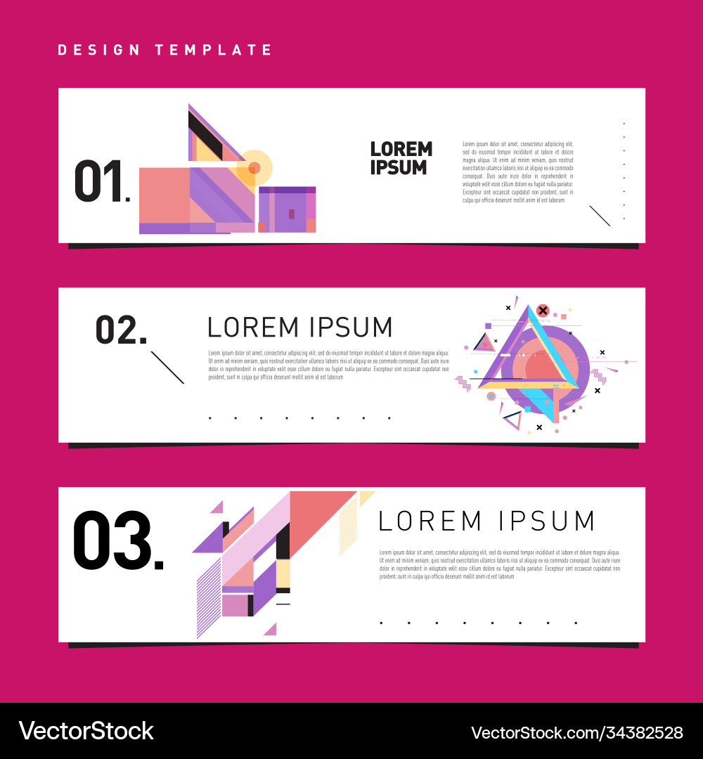 Set abstract banner web design template retro Set abstract banner web design template retro Vector Image