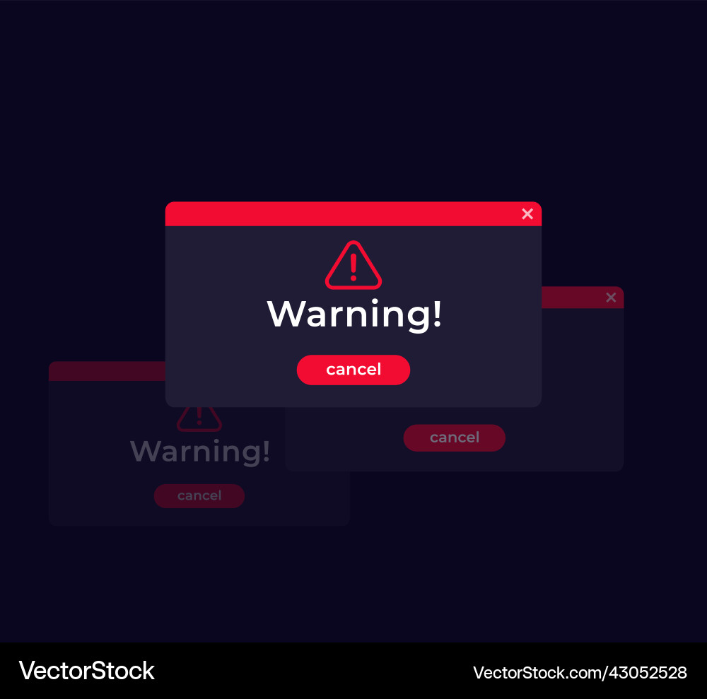 Warning Error Windows UI vector image