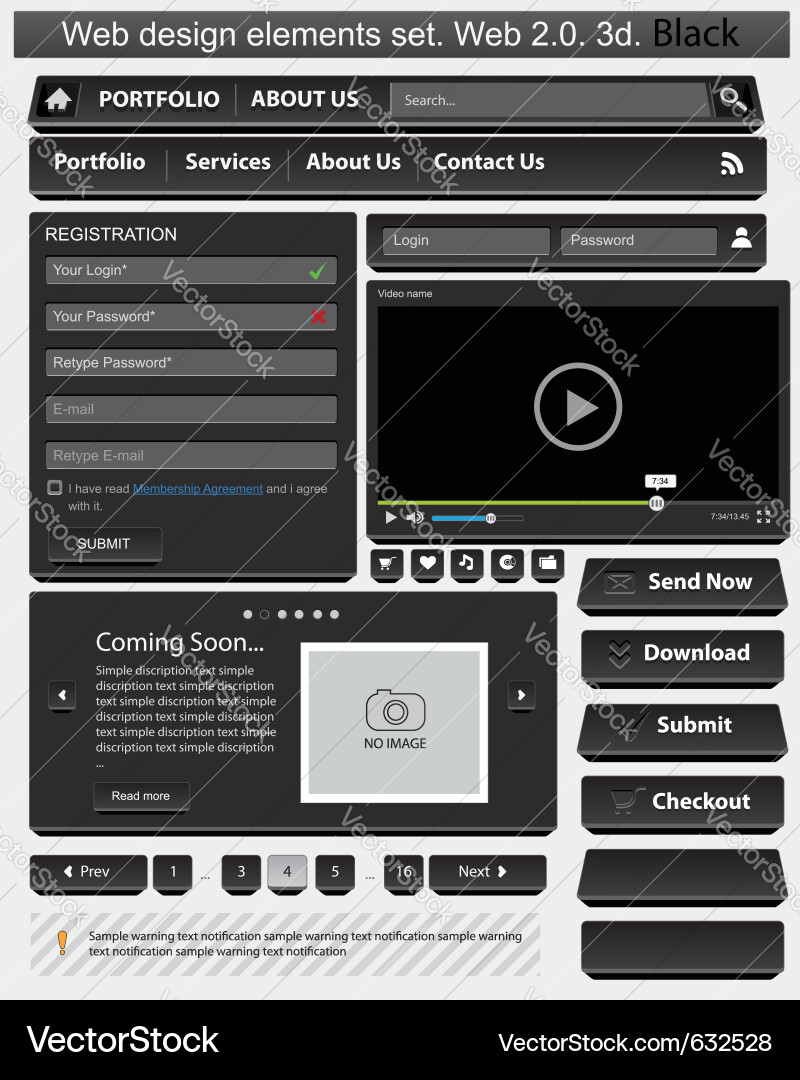 Web Elements & UI Kit Vector Image