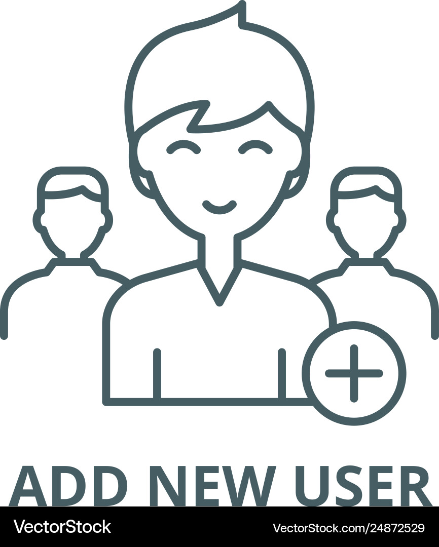 Add new user line icon Add new user line icon vector image