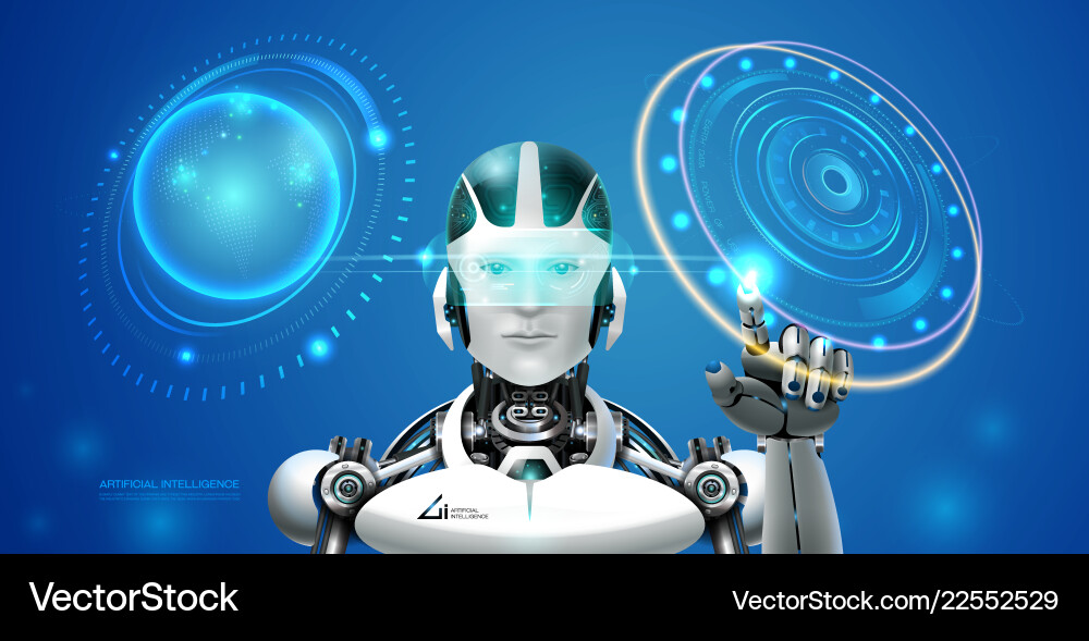 AI Robot Technology Interface vector image