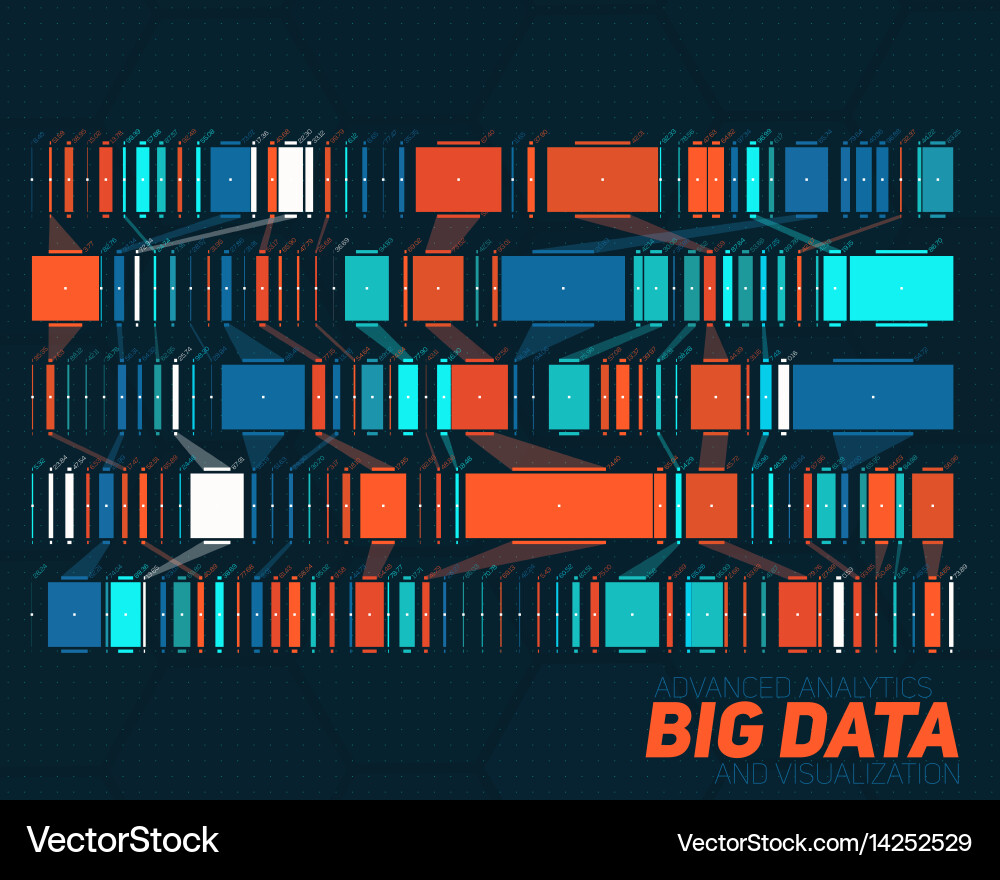 Big data colorful visualization vector image