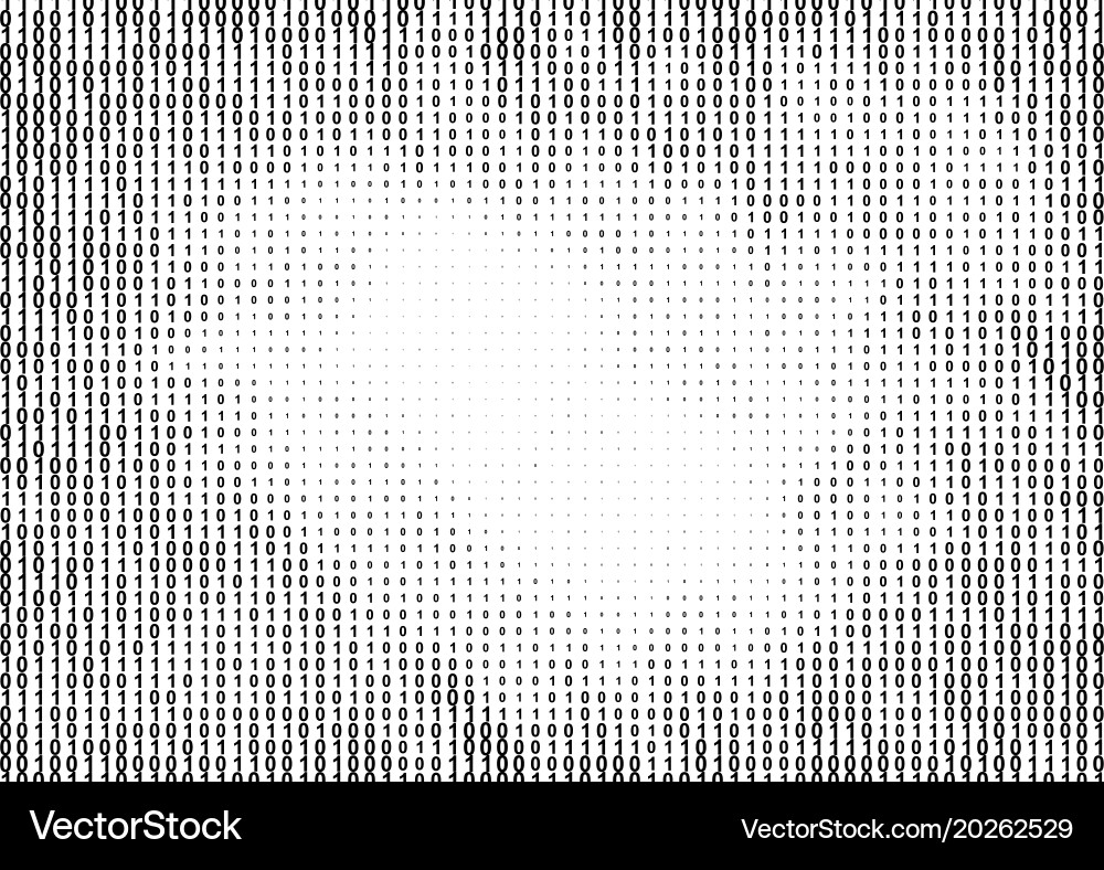 Binary computer code halftone pattern vector image