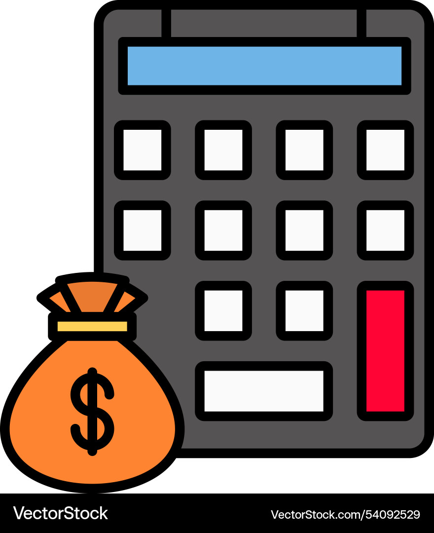 Calculating line filled icon design Vector Image