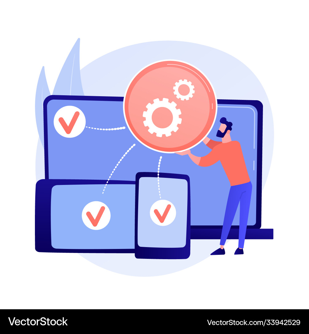 Cross-platform development abstract concept Cross-platform development abstract concept vector image